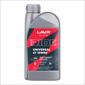 Масло моторное LAVR RIDE UNIVERSAL 4Т 15W50 SM, 1 л